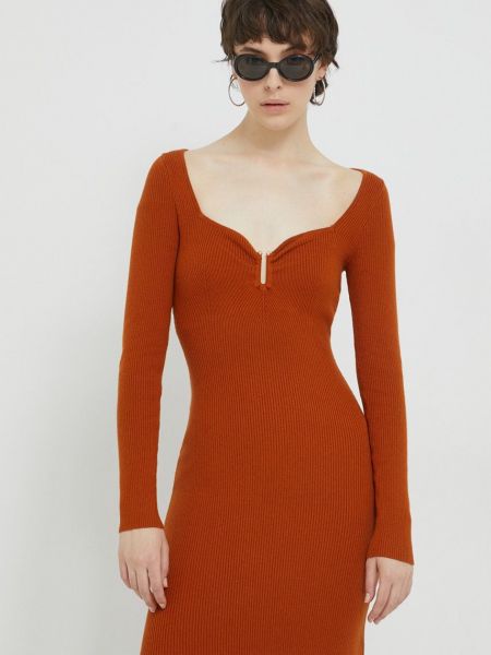 Uska mini haljina Abercrombie & Fitch smeđa