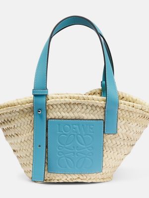 Kožená nákupná taška Loewe modrá