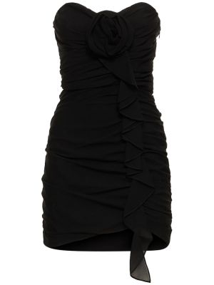 Jedwabna sukienka mini Alessandra Rich czarna