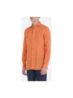 Lniana koszula Xacus pomarańczowa