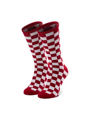 Kockované ponožky Vans červená