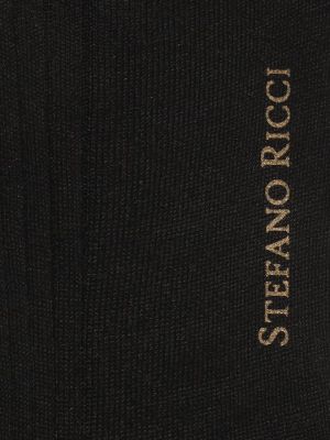 Кашемировые шелковые носки Stefano Ricci черные