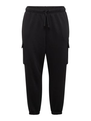 Jednofarebné bavlnené nohavice s vysokým pásom Nike Sportswear - čierna