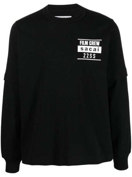 Trykt sweatshirt Sacai svart