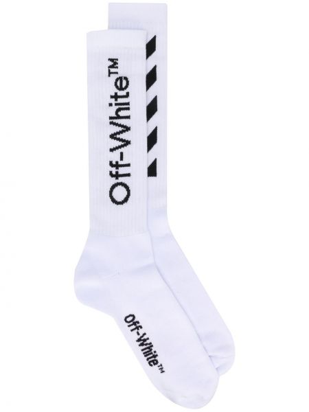 Off-White calcetines con motivo diagonal - Blanco Off-white
