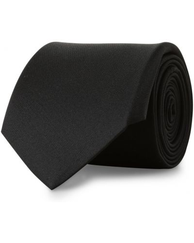 Jedwabny krawat w jednolitym kolorze Olymp Level Five czarny