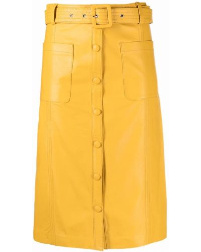 Falda midi de cintura alta Pinko amarillo