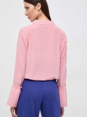Hedvábné tričko Liviana Conti růžové