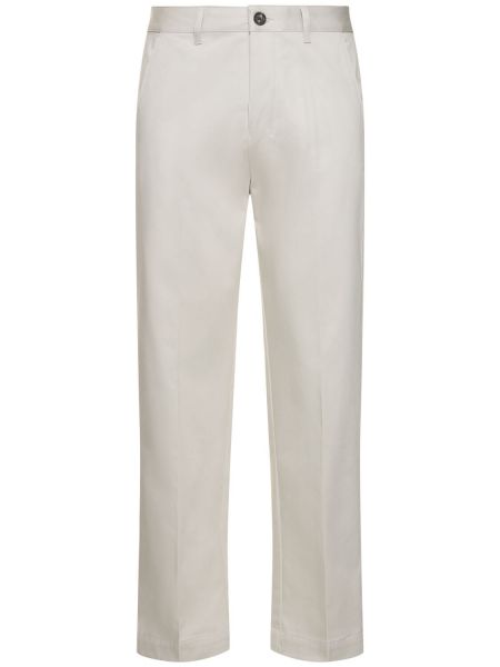 Pantalones chinos de algodón Ami Paris blanco