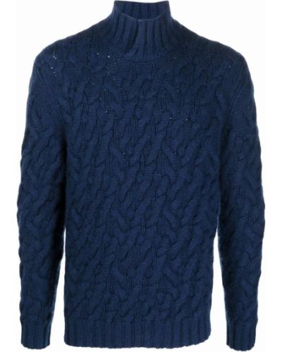Jersey de cachemir de tela jersey con estampado de cachemira Malo azul