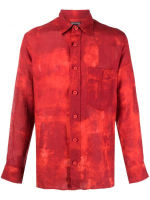 Ленена риза с tie-dye ефект Destin червено