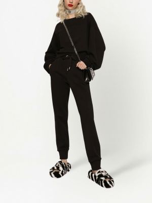 Spodnie sportowe bawełniane Dolce And Gabbana czarne