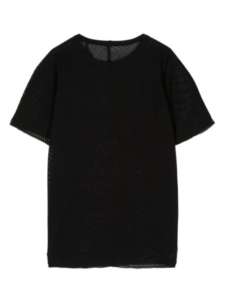 Dryžuotas medvilninis marškinėliai Boris Bidjan Saberi juoda
