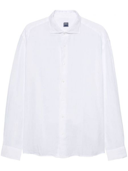Lněná dlouhá košile Fedeli bílá