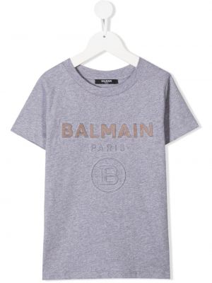 T-skjorte for jenter Balmain Kids grå