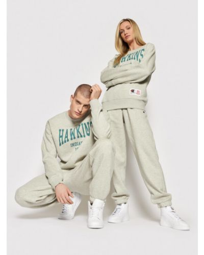 Champion Pulóver Unisex STRANGER THINGS Hawkins 217752 Szürke American Fit