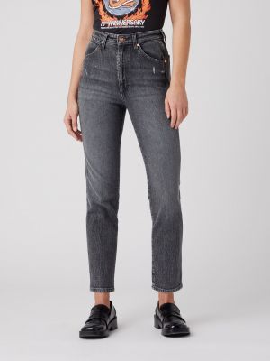 Priliehavé džínsy s rovným strihom Wrangler sivá
