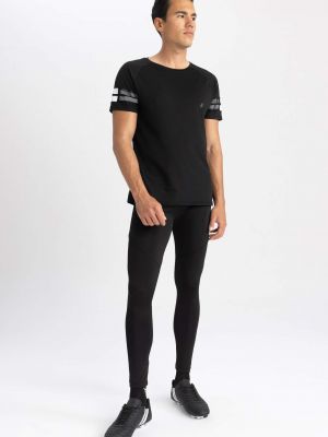 Slim fit sportovní kalhoty Defacto černé
