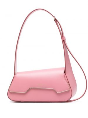 Δερμάτινη τσάντα ώμου Santoni ροζ