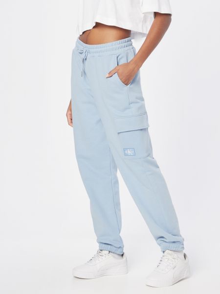Карго панталони Calvin Klein Jeans светлосиньо