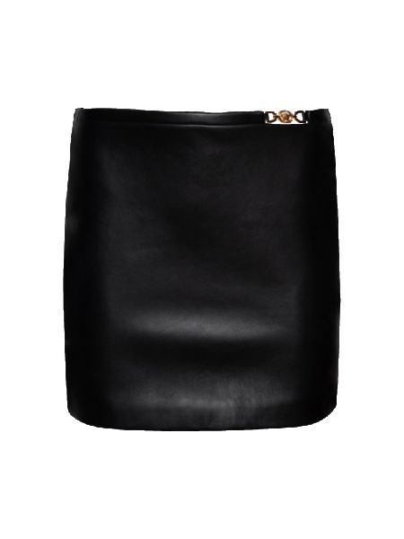 Юбка Versace Art Denver Plonge Leather Mini 'Black' черный