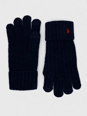 Синие шерстяные перчатки Polo Ralph Lauren