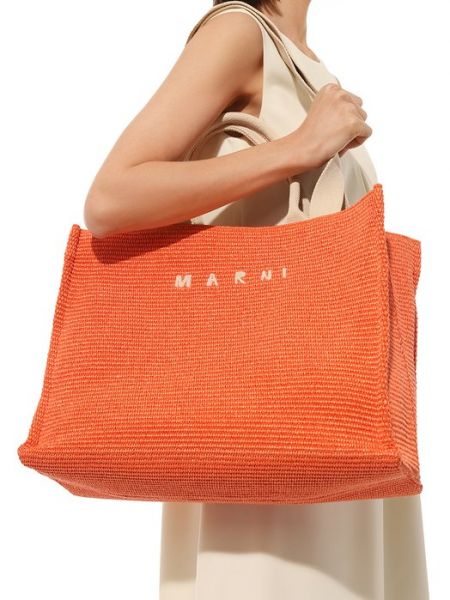 Сумка шоппер Marni оранжевая