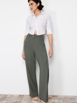 Асиметричні прямі брюки Trendyol хакі
