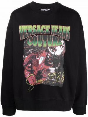 Trykt sweatshirt Versace Jeans Couture svart