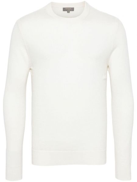 Biały jedwabny sweter z kaszmiru N.peal