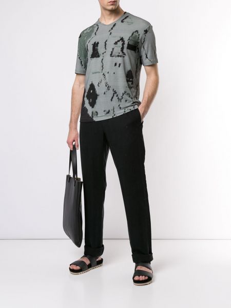 Pantalones rectos con cordones Giorgio Armani negro