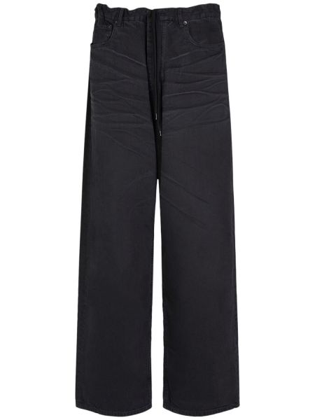 Jeans di cotone oversize baggy Balenciaga nero