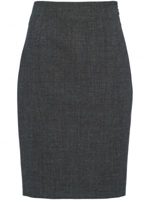 Vunena mini suknja Prada siva