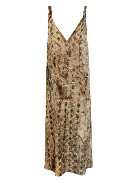 Sukienka długa bez rękawów z nadrukiem w abstrakcyjne wzory Uma Wang