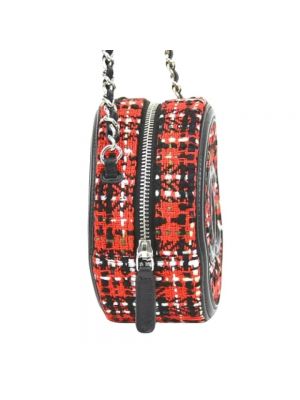 Bolsa de hombro de tweed Chanel Vintage rojo