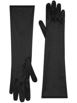 Černé hedvábné rukavice Dolce & Gabbana