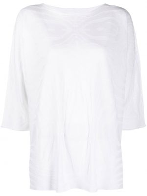 T-krekls ar apaļu kakla izgriezumu Le Tricot Perugia balts