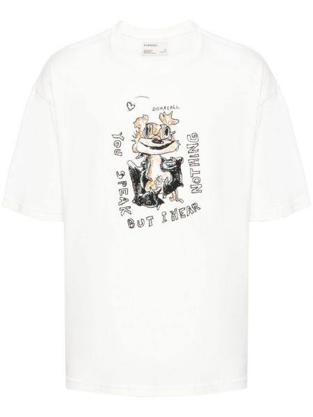 T-shirt en coton à imprimé Domrebel blanc