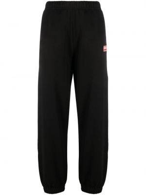 Памучни спортни панталони бродирани Kenzo черно
