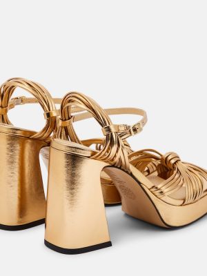 Kožené sandály na platformě Souliers Martinez zlaté