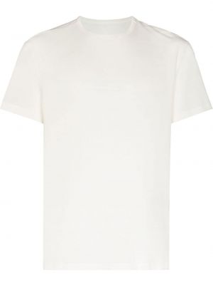 Тениска бродирана с кръгло деколте Maison Margiela бяло