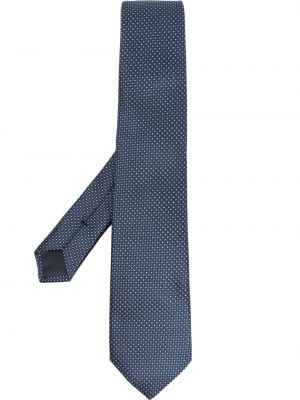 Bodkovaná hodvábna kravata s potlačou Giorgio Armani