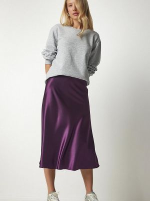 Женская атласная юбка до щиколотки Z Giyim фиолетовая