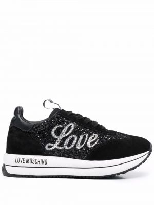 Trykt sneakers Love Moschino svart