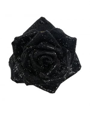 Křišťálová květinová brož Giuseppe Di Morabito černá