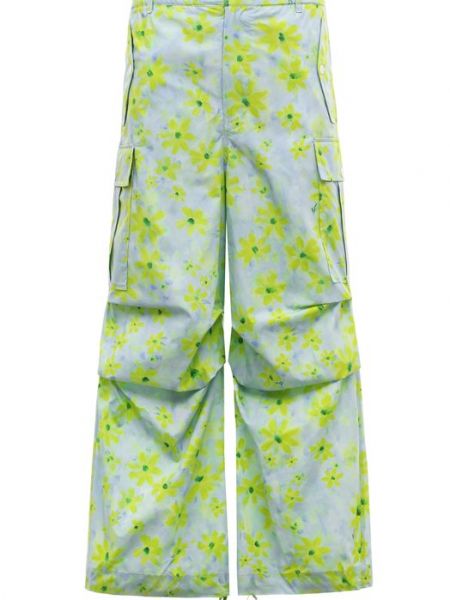 Хлопковые брюки карго Marni зеленые