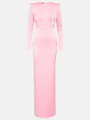 Różowa satynowa sukienka midi Alex Perry