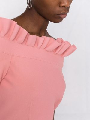 Sukienka koktajlowa plisowana Alexander Mcqueen różowa