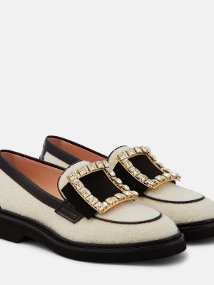 Loafers di lana Roger Vivier bianco