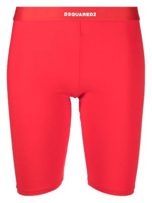 Kolesarske kratke hlače s potiskom Dsquared2 rdeča